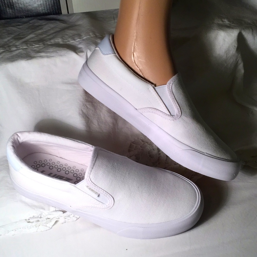 LUGZ CLIPPER SLIP-ON WHITE CANVAS SNEAKER